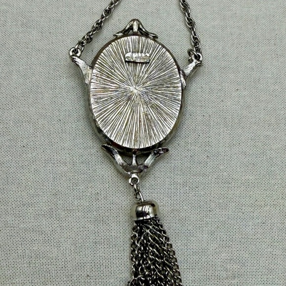 Vintage Celebrity signed Enamel Tassel Necklace - Picture 3 of 3